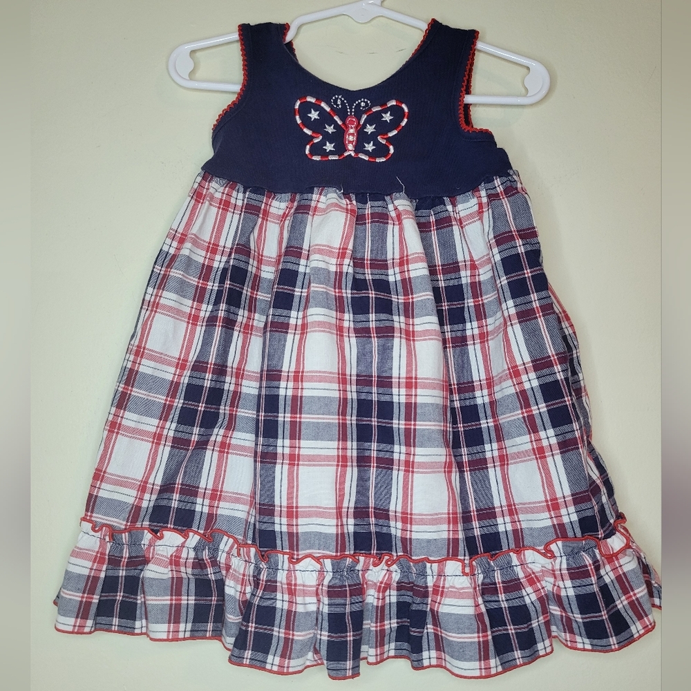 sophie rose toddler tiered plaid casual summer tank dress, 18 months